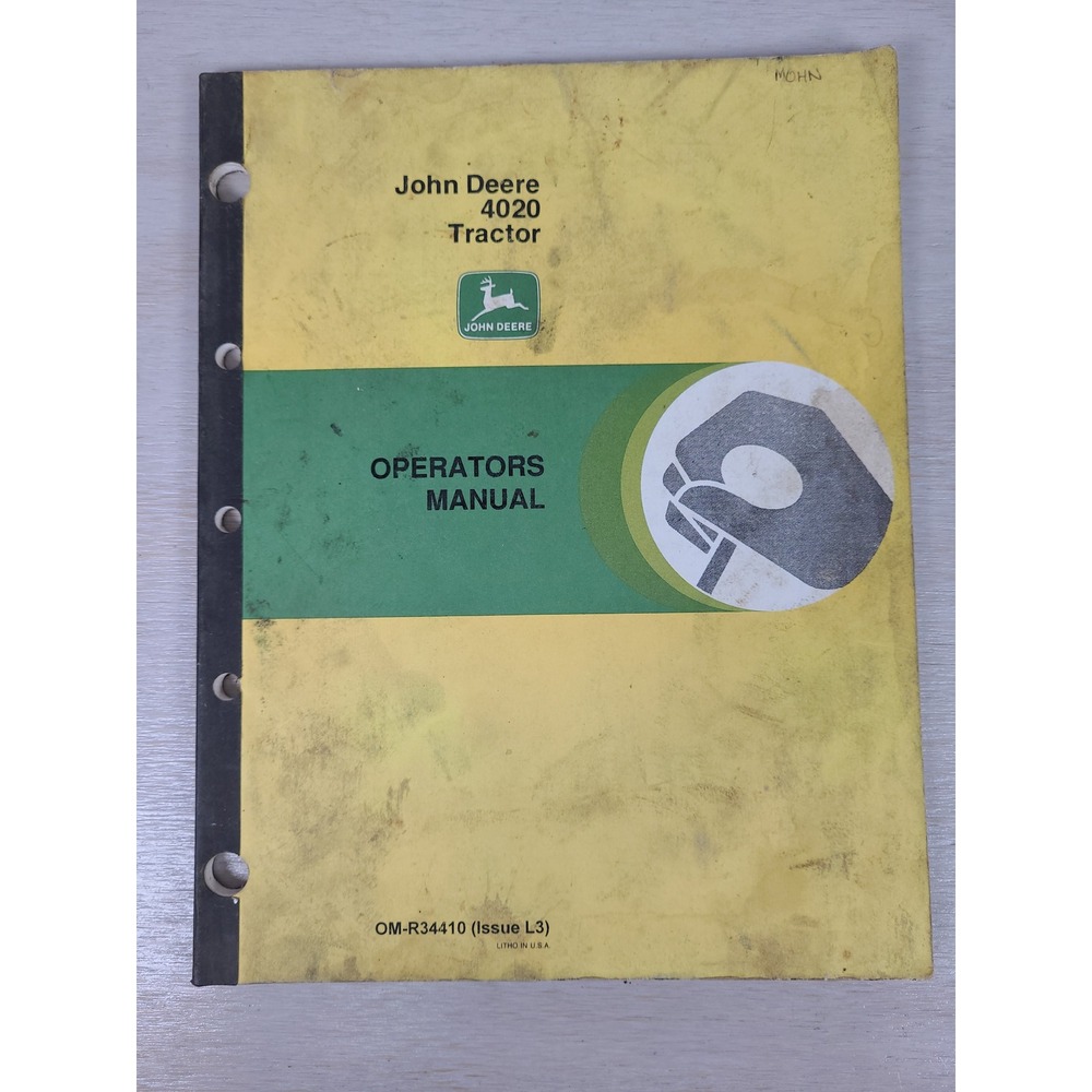 John Deere 4020 Tractor Operators Manual OM-R34410 Issue L3 Vintage Repair Guide